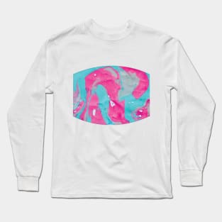 Pink & Blue Marble Swirl Long Sleeve T-Shirt